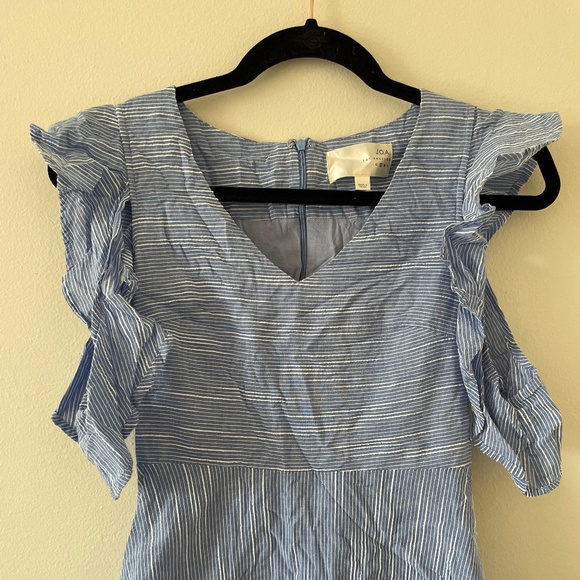 J.O.A. 100% Cotton Striped Blue and White Dress - Picture 2 of 11
